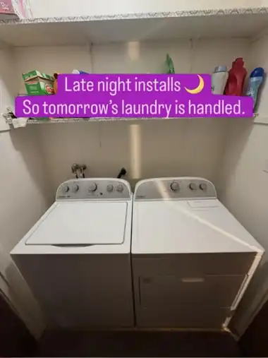 Late-night install of a side-by-side set