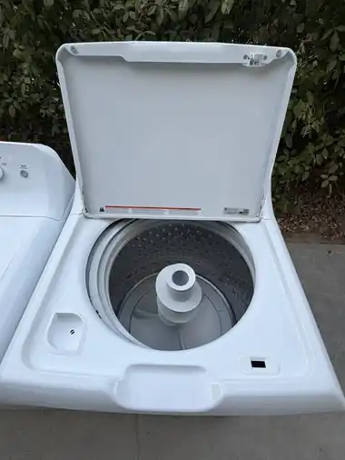 Top-load washer opened up for inspection
